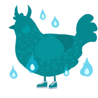 Teal, a teal chicken with a speckle pattern