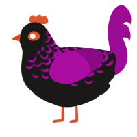 A sable and plum chicken with a half-lace pattern