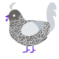 A grey and mist chicken with a double-lace pattern