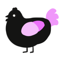 A black and lavender chicken