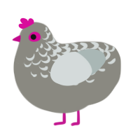 A ash and silver chicken with a half-lace pattern