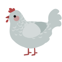 A silver chicken with a half-lace pattern