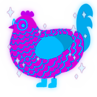 A fuchsia and sea chicken with a lace pattern