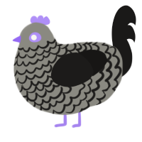 A ash and sable chicken with a lace pattern