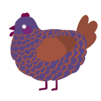 A overcast and russet chicken with a lace pattern