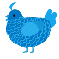 A sapphire and sky chicken with a lace pattern