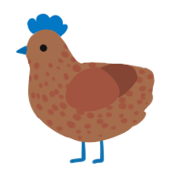 A brown and russet chicken with a speckle pattern
