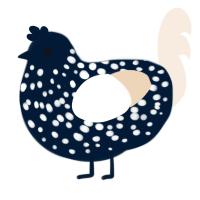 A tumblr and cream chicken with a speckle pattern
