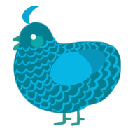 A sea and cerulean chicken with a lace pattern