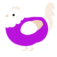 Jelly Belly, a amethyst and cream chicken with a head pattern