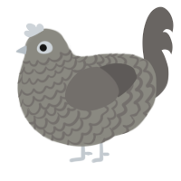 A ash and grey chicken with a lace pattern