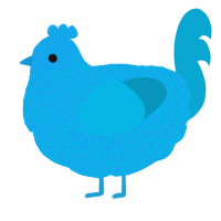 A sky and cerulean chicken with a double-lace pattern
