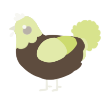 A bark and lemon chicken with a head pattern