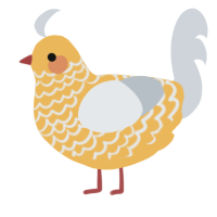 A honey and mist chicken with a lace pattern