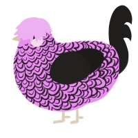 A orchid and sable chicken with a double-lace pattern