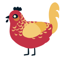 Ambrosia, a crimson and honey chicken with a half-lace pattern