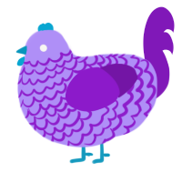 A lilac and violet chicken with a lace pattern