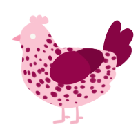 Spotted Rose, a rose and maroon chicken with a speckle pattern
