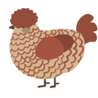 A beige and russet chicken with a lace pattern