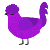 A amethyst and violet chicken with a double-lace pattern