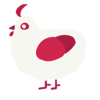 A white and crimson chicken