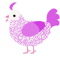 A white and orchid chicken with a double-lace pattern