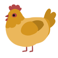 A honey and ochre chicken with a head pattern