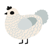 A cream and silver chicken with a lace pattern
