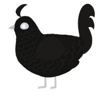 (unnamed), a black and sable chicken with a lace pattern