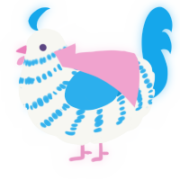 A mist and sky chicken with a bar pattern