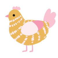 A honey and rose chicken with a bar pattern