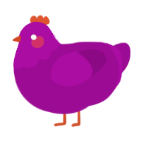 A plum chicken with a head pattern