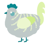 A silver and apple chicken with a half-bar pattern