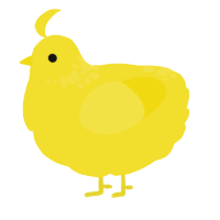 A yellow chicken with a neck-speckle pattern