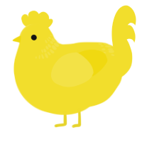 A yellow chicken with a neck-band pattern
