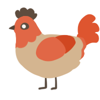 (unnamed), a beige and vermilion chicken with a head pattern