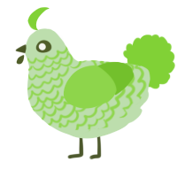A gluppy and grass chicken with a lace pattern