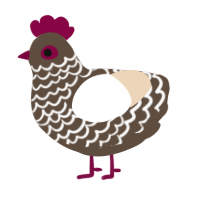 A bark and cream chicken with a lace pattern