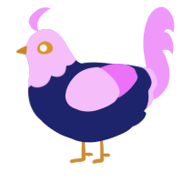Darius, a navy and lavender chicken with a head pattern