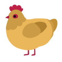 A honey and gold chicken with a head pattern