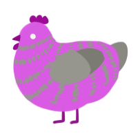 A orchid and ash chicken with a bar pattern