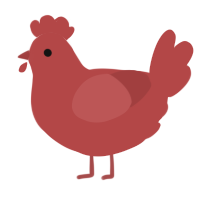 A red chicken