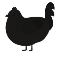 A sable and black chicken with a half-lace pattern