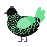 A black and spring chicken with a lace pattern