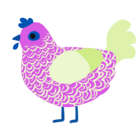 A orchid and apple chicken with a double-lace pattern