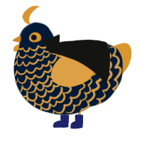 A tumblr and orange chicken with a lace pattern