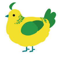 A yellow and viridian chicken with a neck-band pattern