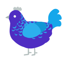 A indigo and sky chicken with a half-lace pattern