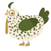 A cream and olive chicken with a speckle pattern