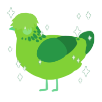 mountain dew, a grass and viridian chicken with a neck-speckle pattern